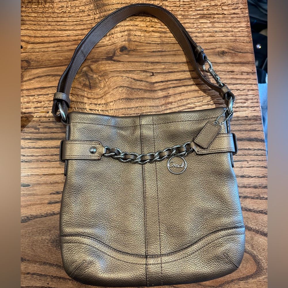 Coach purse bronze metallic